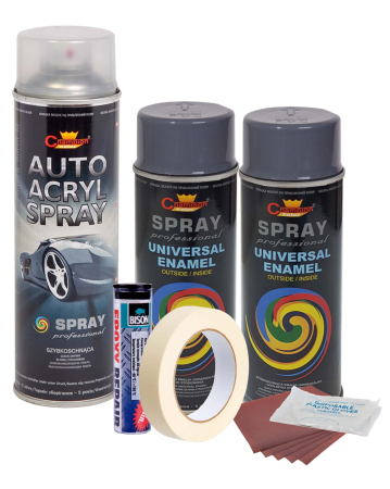Tuning Auto - Kit complet reparatie si vopsire jante culoare Gri Inchis, V2