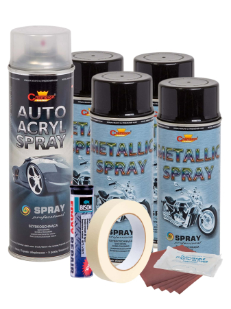 Tuning Auto - Kit complet reparatie si vopsire jante culoare Negru Metalizat, V4