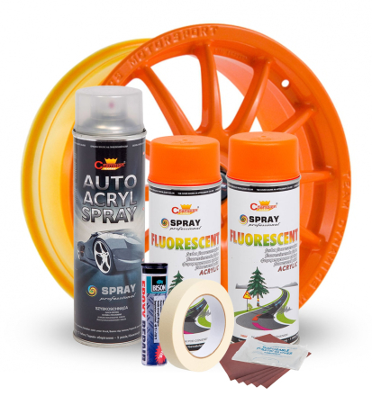 Kit complet reparatie si vopsire jante culoare Orange Fluorescent, V2 [1]