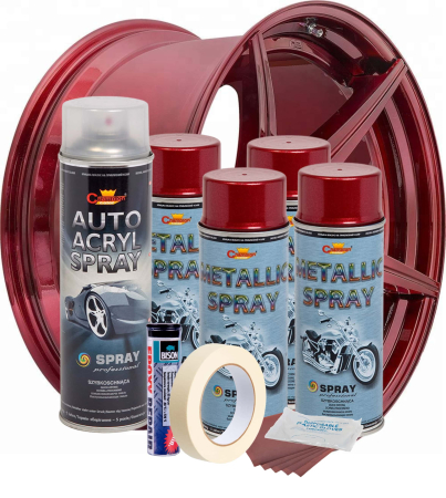 Kit complet reparatie si vopsire jante culoare Rosu Burgundy Metalizat, V4 [1]