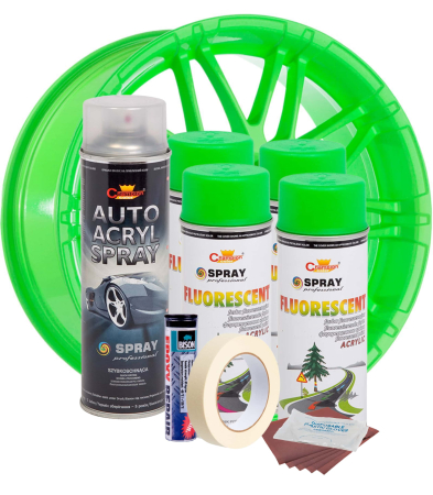 Kit complet reparatie si vopsire jante culoare Verde Fluorescent, V4 [1]