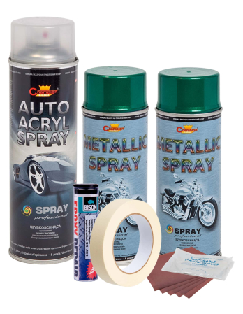 Tuning Auto - Kit complet reparatie si vopsire jante culoare Verde Metalizat, V2