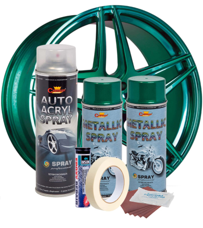 Kit complet reparatie si vopsire jante culoare Verde Metalizat, V2 [1]
