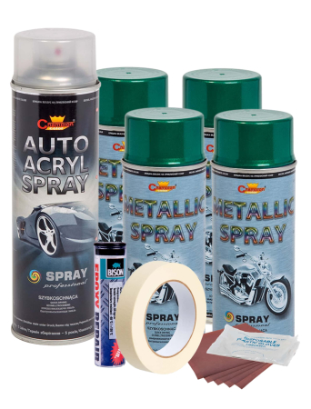 Tuning Auto - Kit complet reparatie si vopsire jante culoare Verde Metalizat, V4
