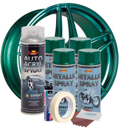 Kit complet reparatie si vopsire jante culoare Verde Metalizat, V4 [1]