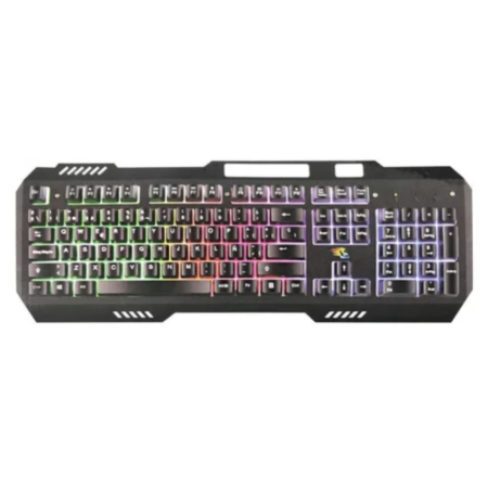 Kit Gaming Tastatura Mecanica si Mouse cu Fir Iluminare Rainbow RGB, Cablu USB, Taste PBT Double-Shot, 104 Butoane, Design Ergonomic, Anti-Praf, Material Dur, Cu Suport pentru Telefon, Negru [3]