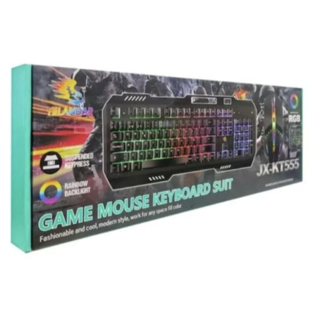 Kit Gaming Tastatura Mecanica si Mouse cu Fir Iluminare Rainbow RGB, Cablu USB, Taste PBT Double-Shot, 104 Butoane, Design Ergonomic, Anti-Praf, Material Dur, Cu Suport pentru Telefon, Negru [4]