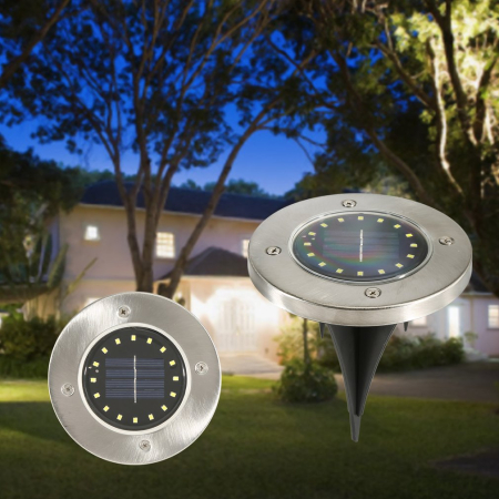 Accesorii Gradina - Lampa Solara estetica exterioara de gradina, cu 16 LED-uri, cu suport scurt
