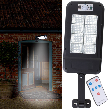 Accesorii Casa>Iluminat rezidential - Lampa Stradala cu Panou Solar, Senzor de Miscare si Telecomanda, dimensiune 30 x 14 x 3 cm
