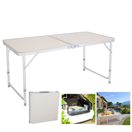 Masa Pliabila din aluminiu cu blat MDF pentru picnic, dimensiune 120 x 60 cm [1]