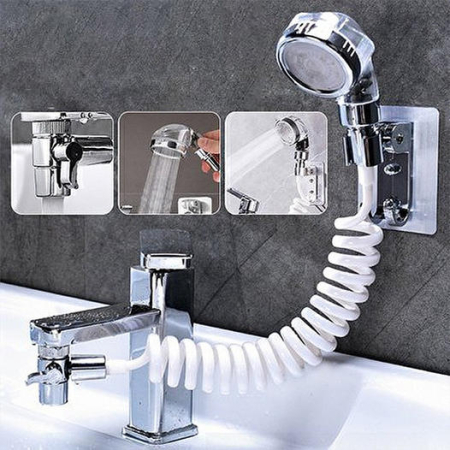 Accesorii Casa>Baie - Bucatarie - Para de dus suplimentara cu furtun extensibil pentru chiuveta sau cada, AVX-AG176B