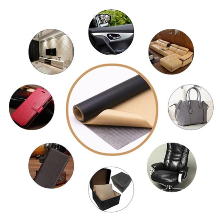 Piele Ecologica pentru reparatii, autoadeziva, dimensiune 50cm x 150 cm, culoare Maro, pentru canapele, genti, jachete, scaune auto, mobilier [1]