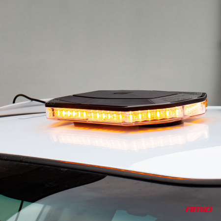 Accesorii Autoturisme - Rampa luminoasa girofar, culoare Orange, alimentare 12/24V, 48 LED-uri, protectie IP56, montaj cu magnet