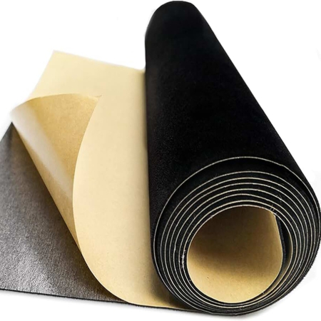 Rola material textil autoadeziv pentru reconditionari interioare auto sau incinte acustice, dimensiune 10m x 1m, culoare Neagra, grosime 2mm [1]