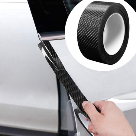 Rola ornament bandouri sau praguri autoadeziv din autocolant Carbon 5D, dimensiune 148 x 4 cm, culoare Neagra [1]