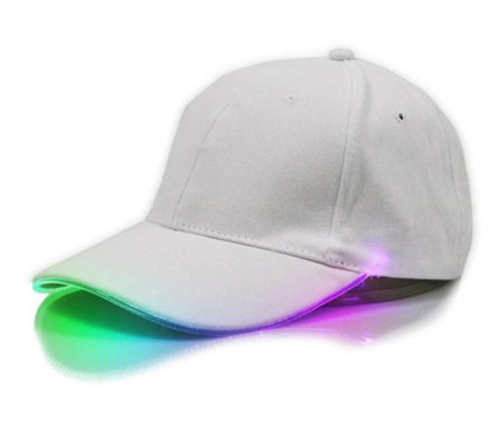 Accesorii Casa>Accesorii Petrecere - Sapca de tip baseball, cu cozoroc iluminat RGB, culoare Alba, marime universala, reglabila