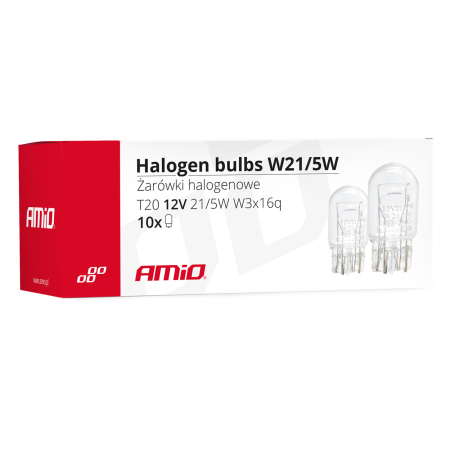 Set 10 becuri cu halogen T20, W21 / 5W, W3x16q [1]