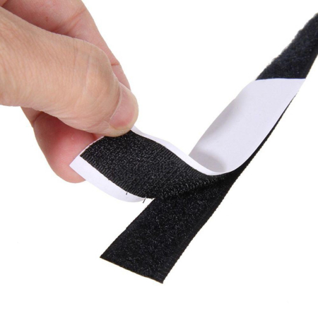 Accesorii Diverse - Set 10 buc. banda Velcro autoadeziva, dimensiuni 30mm latime x 10cm lungime, culoare neagra