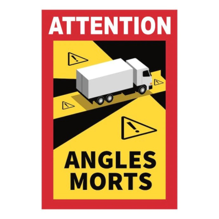 Set 10 buc. sticker autocolant "Unghi Mort", Eticheta Autocolanta "ANGLES MORTS" pentru camioane, dimensiune 17 x 25 cm [1]