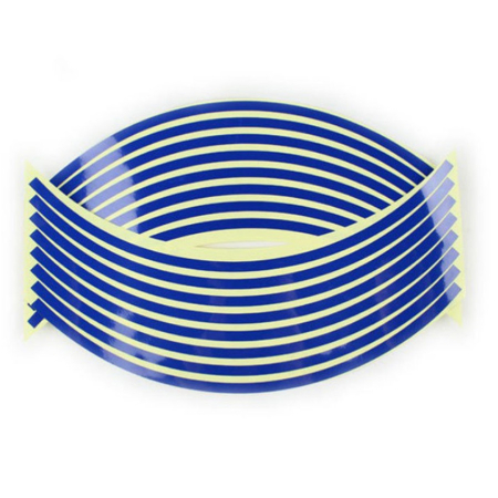 Set 16 inele din autocolant pentru jante culoare Albastru Lucios [1]