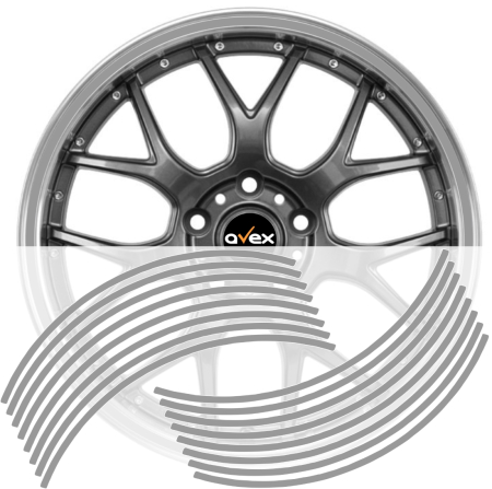 Stickere si Printuri - Set 16 inele din autocolant pentru jante culoare Argintiu Lucios