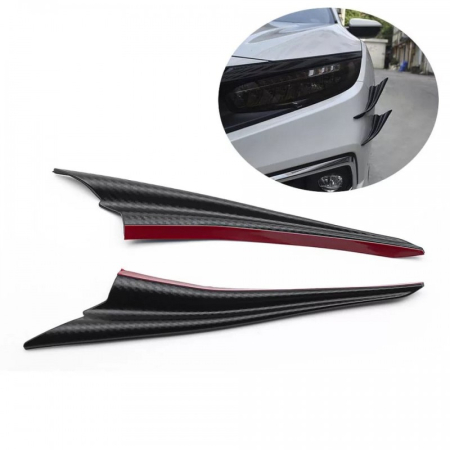 Tuning Auto - Set 2 aripioare ornamentale bara tuning, model SHARK, finisaj Carbon