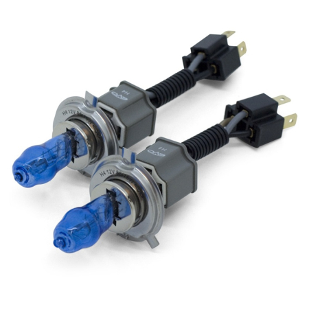 Set 2 becuri halogen H4 - P43 "HOD HI-POWER", putere 90/100W, lumina alba 5000K, 12V, imitatie xenon, cu mufe ceramice [1]