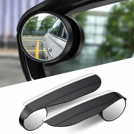 Ornamente Exterior - Set 2 buc. Oglinzi "Unghi Mort" cu protectie ploaie, finisaj Carbon, culoare Neagra