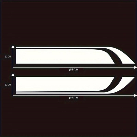 Set 2 stickere autoadezive Tuning, model "Hood Stripes V1", dimensiune 85 x 12 cm, culoare Alba [1]