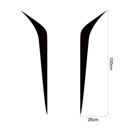 Set 2 stickere autoadezive Tuning, model "Hood Stripes V2", dimensiune 100 x 26 cm, culoare Neagra [1]