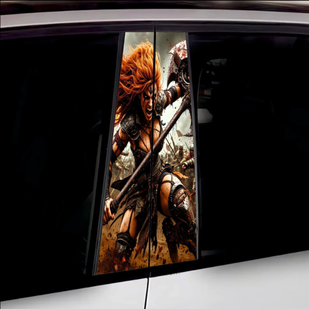 Stickere si Printuri - Set 2 stickere decorative pentru stalpii usilor, print autoadeziv de inalta rezolutie, dimensine 2 buc x 50 x 22 cm , cod: AVX-SSU-16