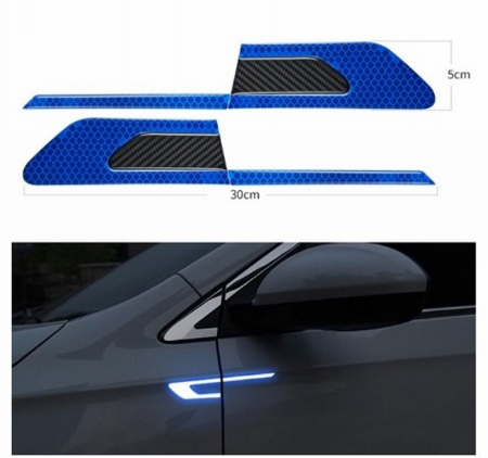 Stickere si Printuri - Set 2 stickere reflectorizante BUMERANG cu insertie Carbon 5D, culoare Albastra