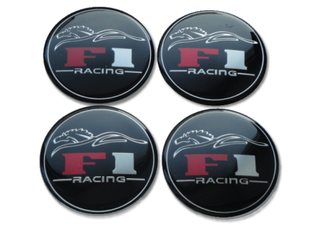 Set 4 buc. ornament central janta, model "F1 Black", diametru 5cm [1]