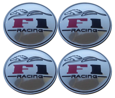Set 4 buc. ornament central janta, model "F1 Chrome", diametru 5cm [1]