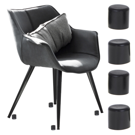 Accesorii Casa - Set 4 buc. protectii anti-zgarieturi picioare scaun, diametru 22mm, culoare neagra