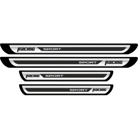 Set 4 bucati Protectii Praguri din autocolant Crom - Racing Sport [1]