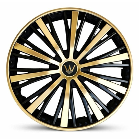 Capace Roti 15" - Set 4 capace roti VELAR Monarch Gold/Black, design multi-spoke Premium, ABS rezistent, Universal, pentru jante R15