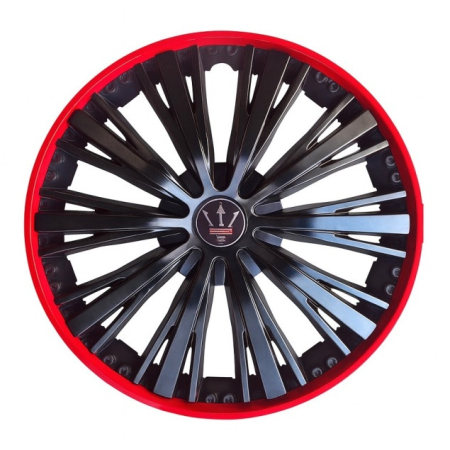 Capace Roti 16" - Set 4 capace roti VELAR Pulse Red, design Sport cu accente rosii, ABS rezistent, Universal, pentru jante R16