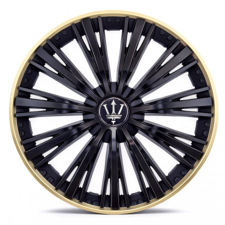 Capace Roti 15" - Set 4 capace roti VELAR Trident Gold/Black, design multi-spoke Premium, ABS rezistent, Universal, pentru jante R15