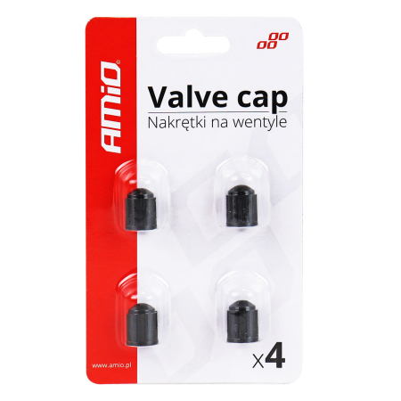 Set 4 capacele auto din plastic pentru ventil, culoare Neagra [1]