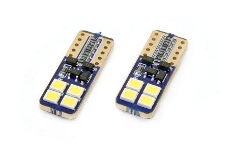 Set becuri auto cu LED CANBUS compatibil T10e W5W 8 SMD Alb 12/24V, destinat competitiilor auto sau off-road [1]