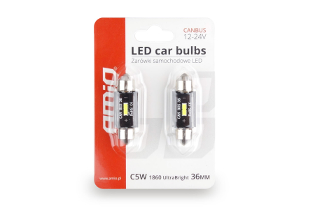 Set becuri auto cu LED CANBUS sofit compatibil C5W 1 SMD 36mm Alb 12/24V, destinat competitiilor auto sau off-road [1]
