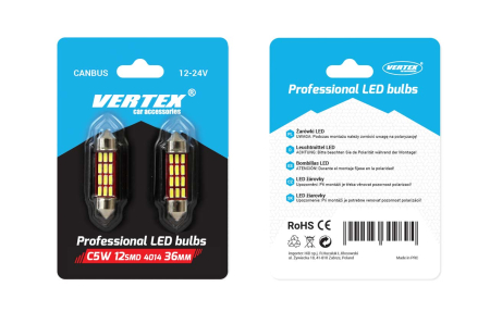 Set becuri auto cu LED CANBUS sofit compatibil C5W 12 SMD 36mm Alb 12/24V, destinat competitiilor auto sau off-road [1]