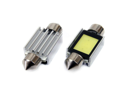 Iluminat Auto - Set becuri auto cu LED CANBUS sofit compatibil C5W 2xCOB 36mm Alb 12V, destinat competitiilor auto sau off-road