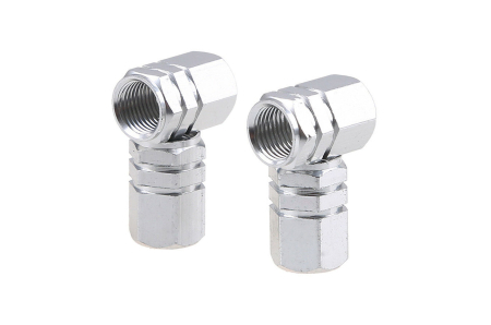 Set capacele auto pentru ventil hexagon argintiu 4 buc [1]