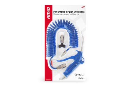 Set de suflat cu pistol, furtun spiralat, cuplaje, 10ATM [1]