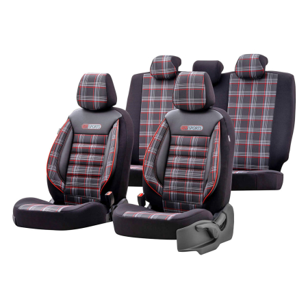 Huse Auto - Set huse scaun auto PREMIUM, Universale, nefractionate, OTOM GTI SPORT 801