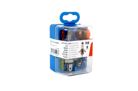 Iluminat Auto - Set rezerva becuri si sigurante 8 buc H4