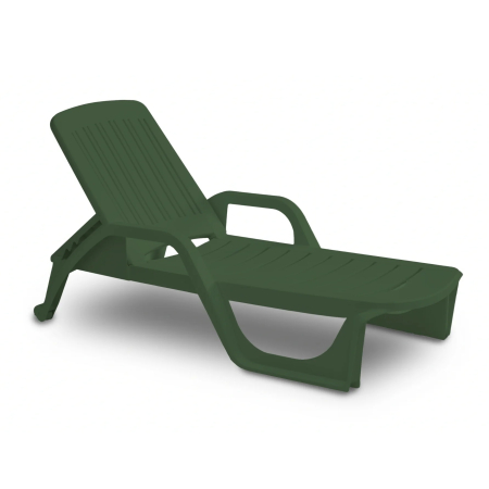Accesorii Gradina - Sezlong de Plaja sau Gradina, reglabil, dimensiune 190 x 46 x 71 cm, material plastic, culoare Verde