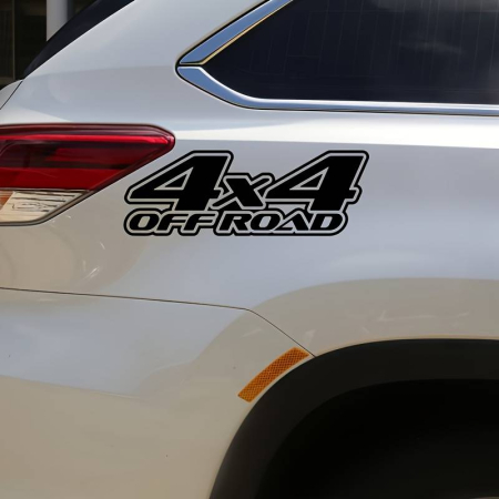 Stickere si Printuri - Sticker autoadeziv pentru vehicule Off Road, model "4x4 Off Road", dimensiune 29 x 11 cm, culoare Neagra
